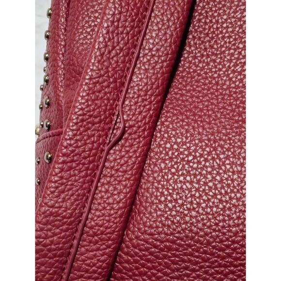 Prüne - Women\'s Burgundy Leather Studded Backpack Mini Bag main image 6